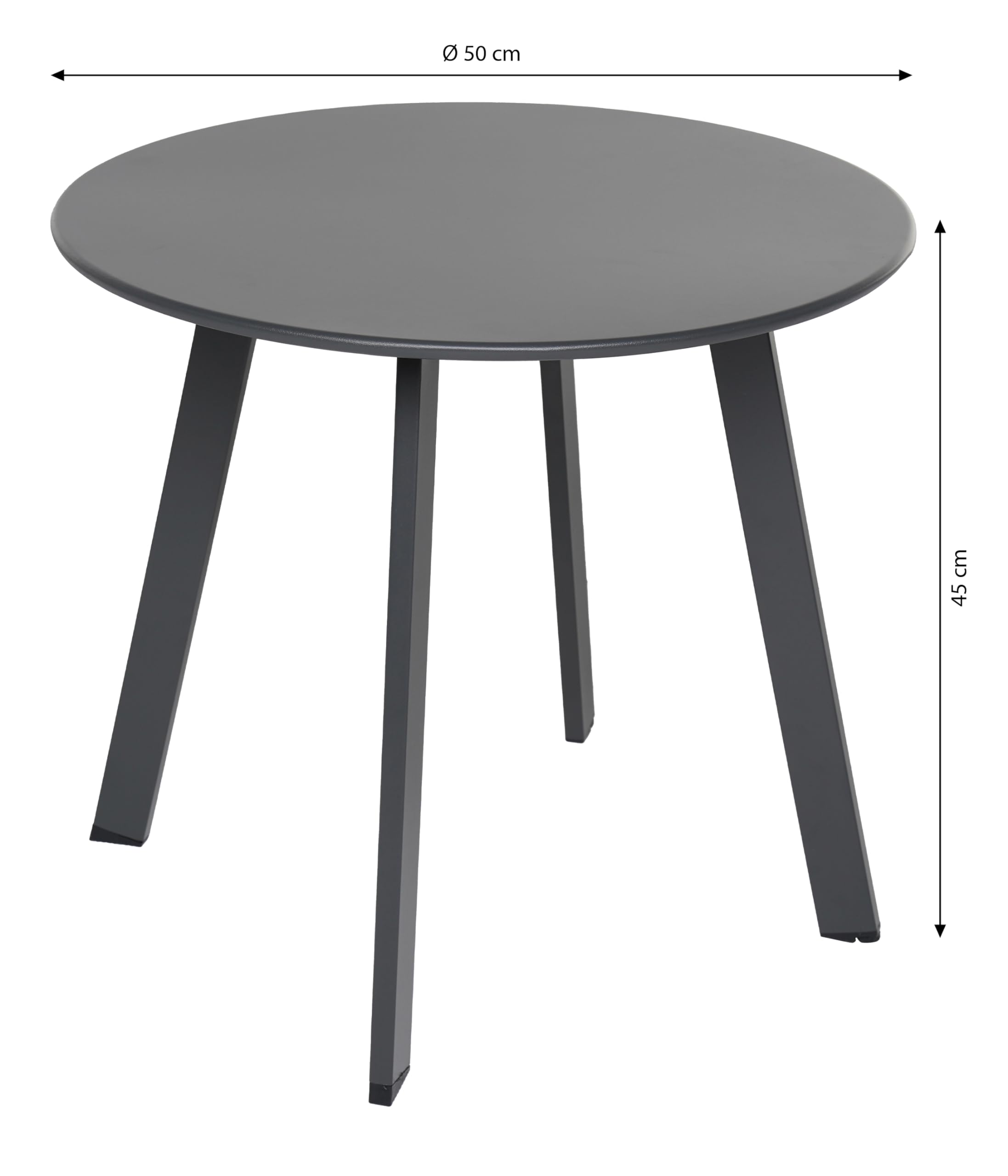 Dehner Lian Kaffeetisch Beistelltisch grau 50 cm Stahl