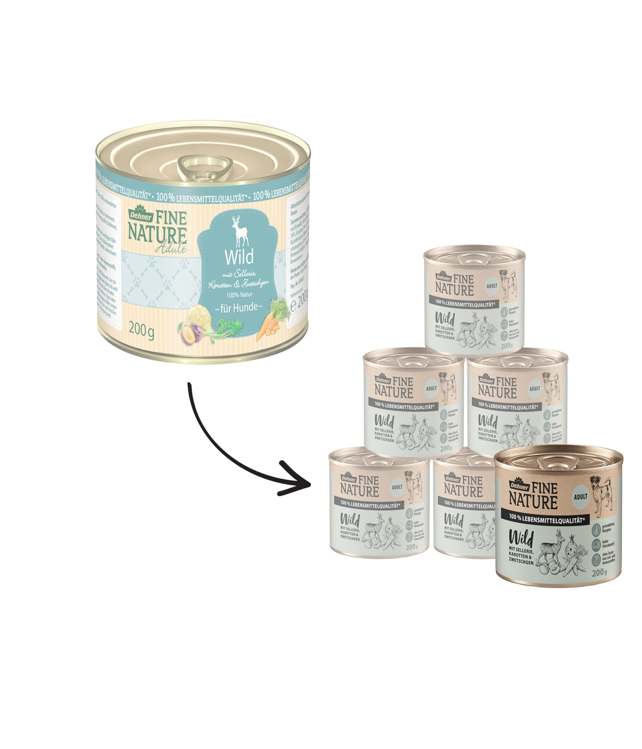 Dehner Fine Nature Wild Hundefutter Nassfutter 1,2 kg getreidefrei