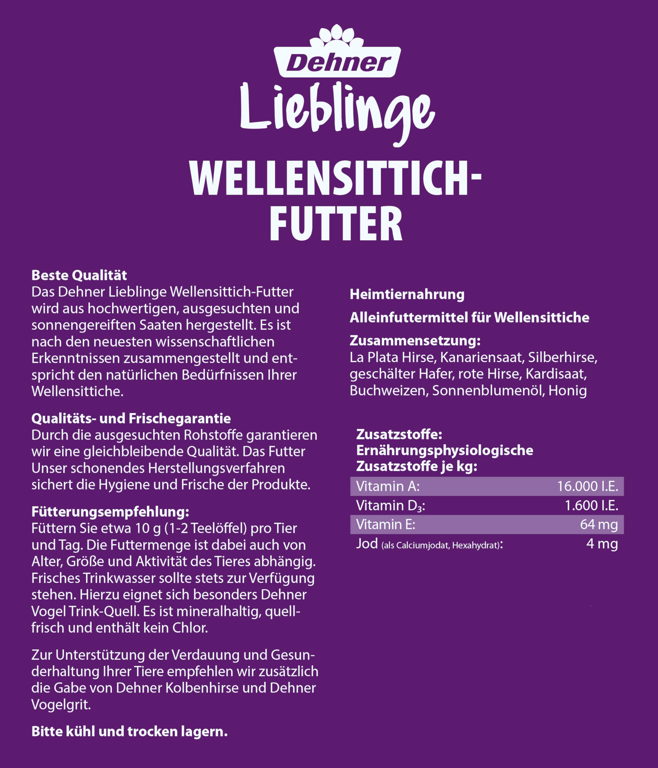 Dehner Lieblinge Wellensittichfutter 5 kg mit Jod