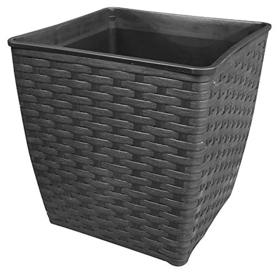 Dehner Lovely Polyrattan Pflanztopf schwarz 32cm
