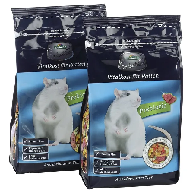 Dehner Selection Rattenfutter Trockenfutter 1 kg prebiotisch zuckerarm