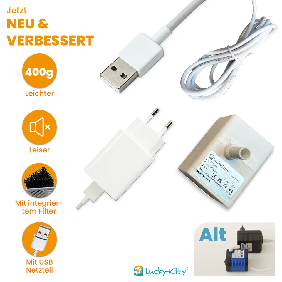 Lucky-Kitty Mikro-Pumpe USB Ersatzpumpe mit Adapter leise
