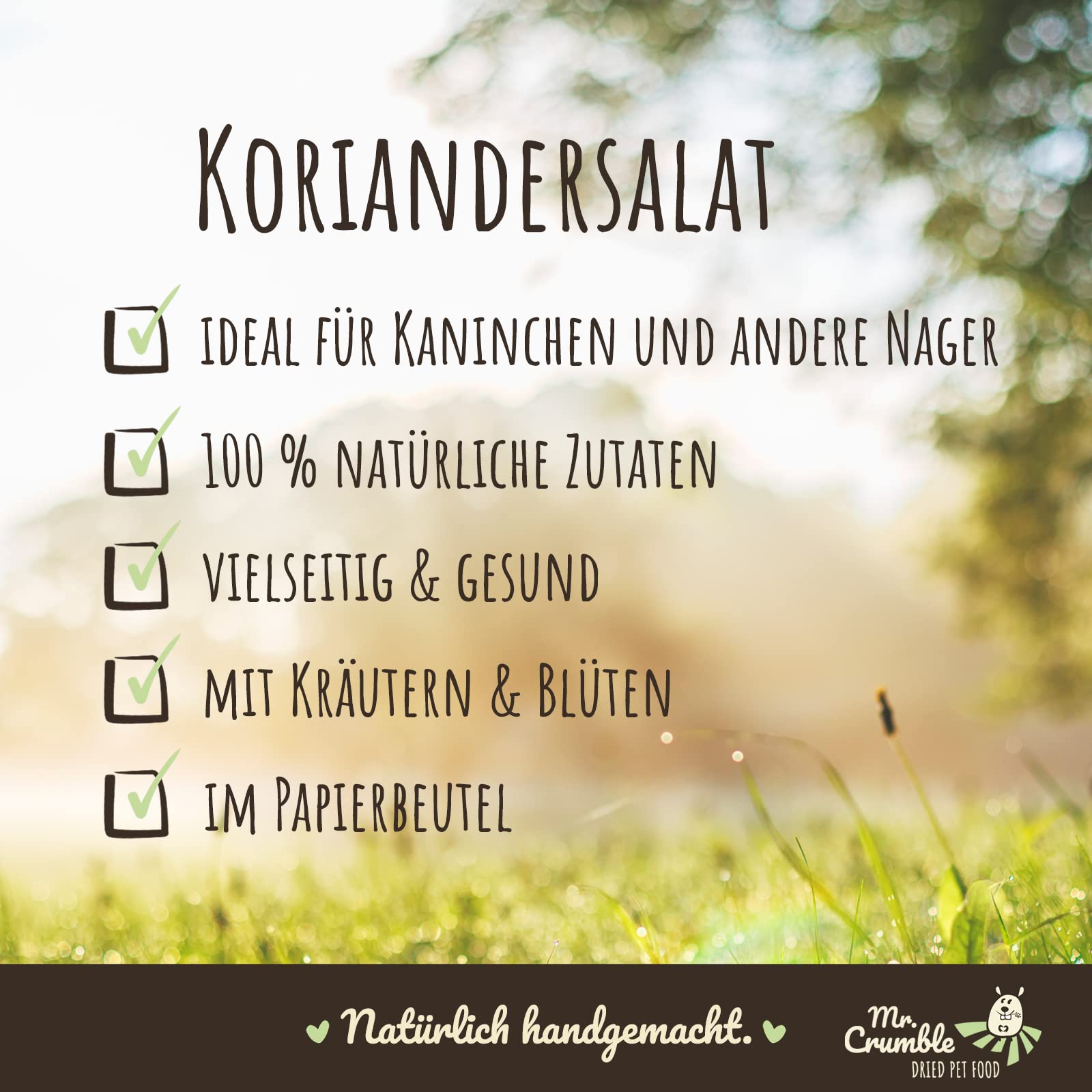 Mr. Crumble Koriandersalat Nagerfutter Koriander 1kg Faser