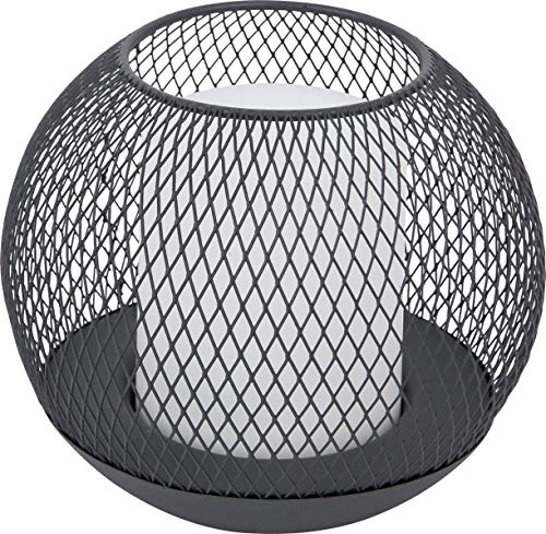 Dehner Solarkugel 15 cm warmweiß Metall grau