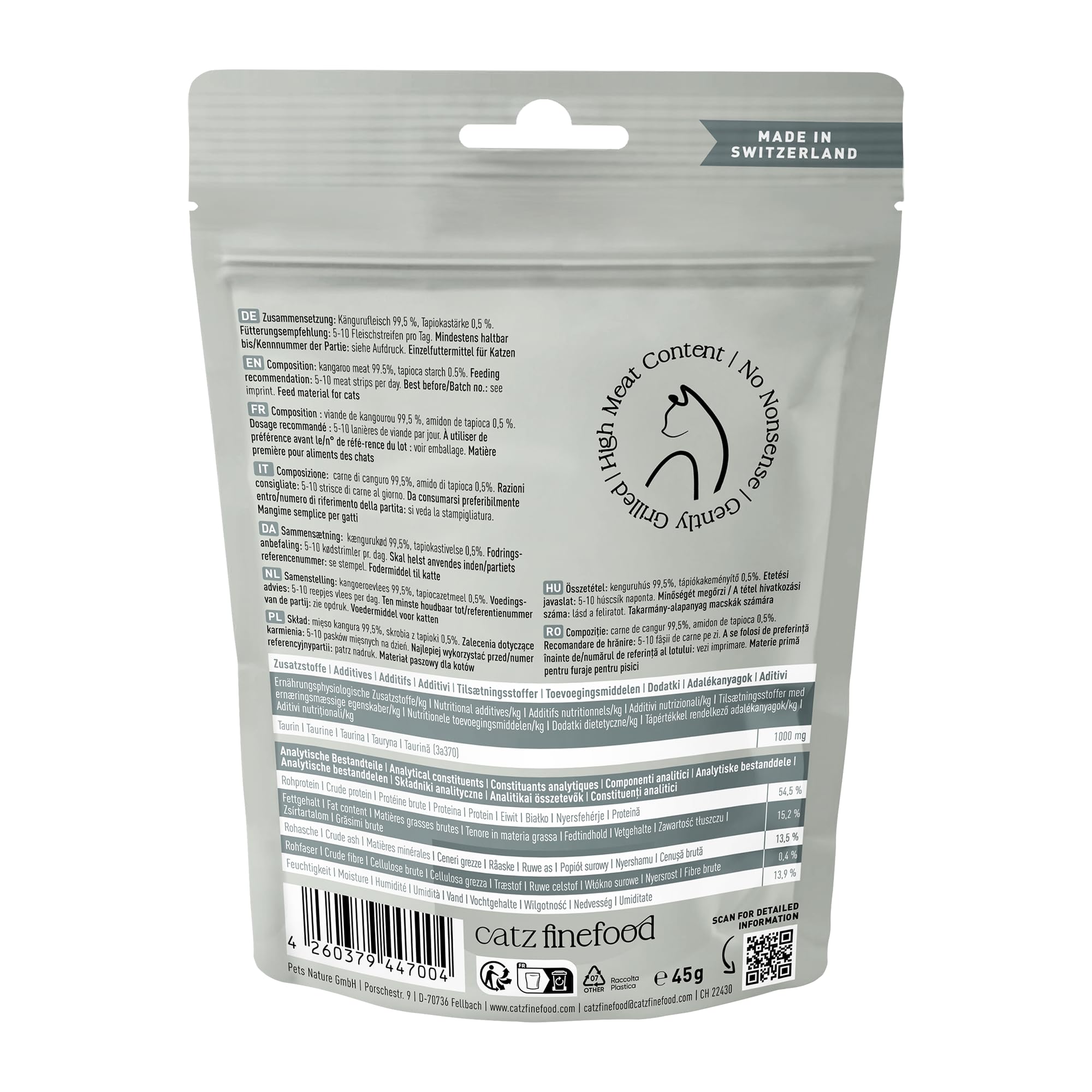 catz finefood Meatz N13 Känguru Katzensnack 360 g knusprig