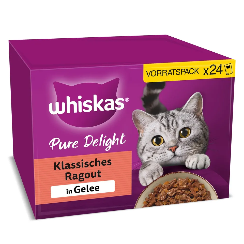 Whiskas Pure Delight Nassfutter Ragout 48x85g Gelee