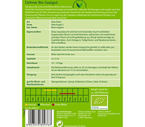 Dehner Bio Rote Kugel 2 Rote-Bete-Saatgut 5x3g vitaminreich