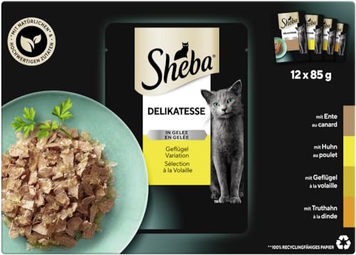 Sheba Delikatesse Gelee Nassfutter Geflügel 12x85g
