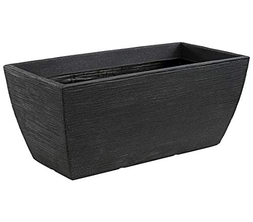 Dehner Rille Blumenkasten Kunststoff 80x40x34 cm anthrazit
