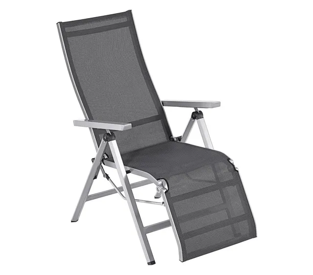 Dehner Macon Relaxsessel schwarz-silber 112x76,5x60 cm stabil