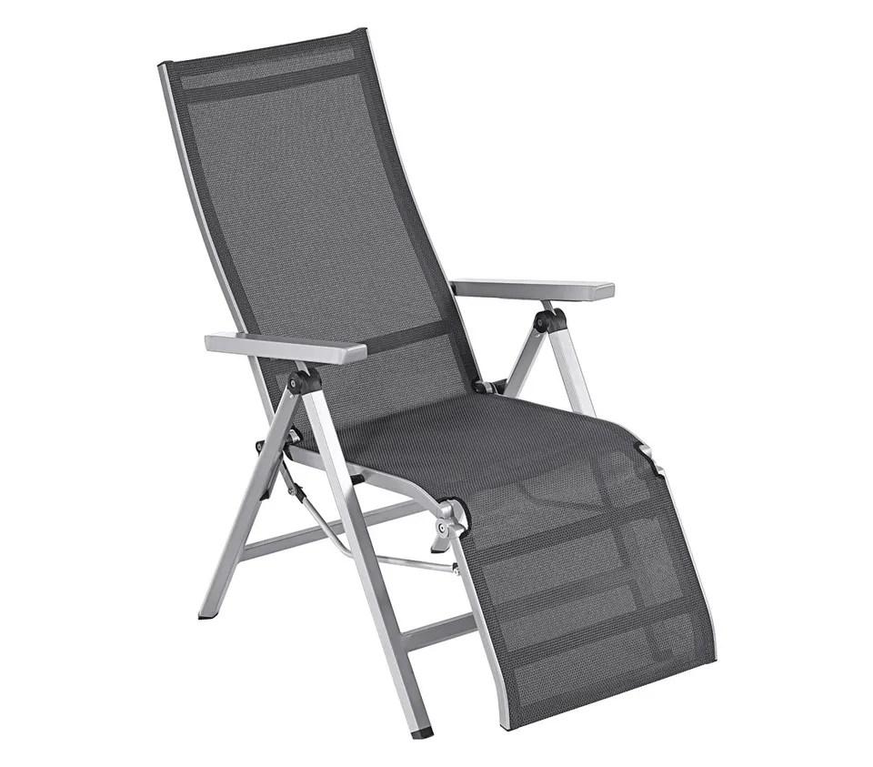 Dehner Macon Relaxsessel schwarz-silber 112x76,5x60 cm stabil