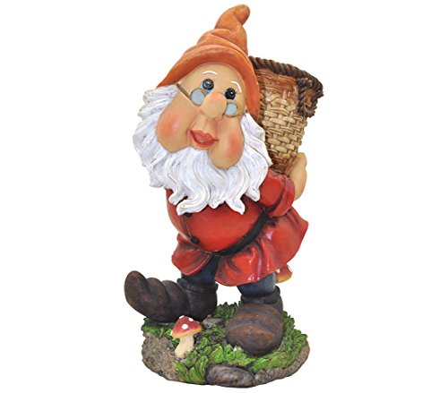 Dehner Gartenzwerg Dekofigur Pflanzkorb 38 cm bunt