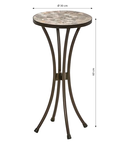 Dehner Blumenhocker Grazia 60cm Mosaik braun grau Eisen