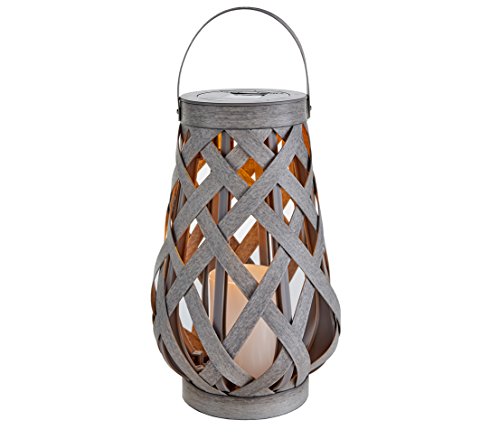 Dehner Solarlaterne Polyrattanoptik hellgrau 25 cm
