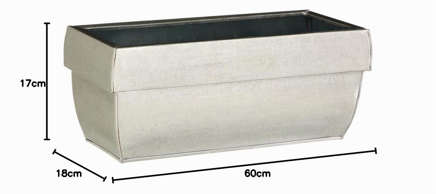 Dehner Zink-Blumenkasten Pflanzgefäß 60cm weiß