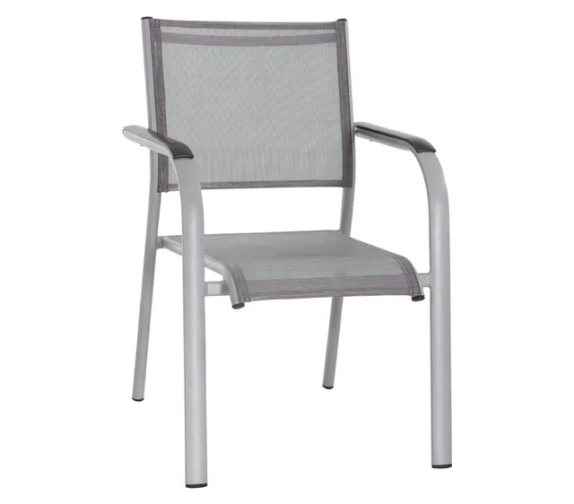 Dehner Dallas Stapelsessel 88x60x60 silber Alu