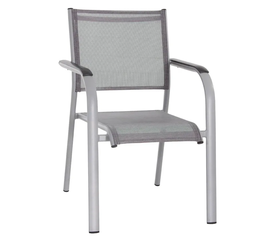 Dehner Dallas Stapelsessel 88x60x60 silber Alu
