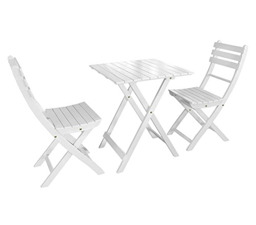 Dehner Provence Balkonset weiß Akazie Tisch+2 Stühle