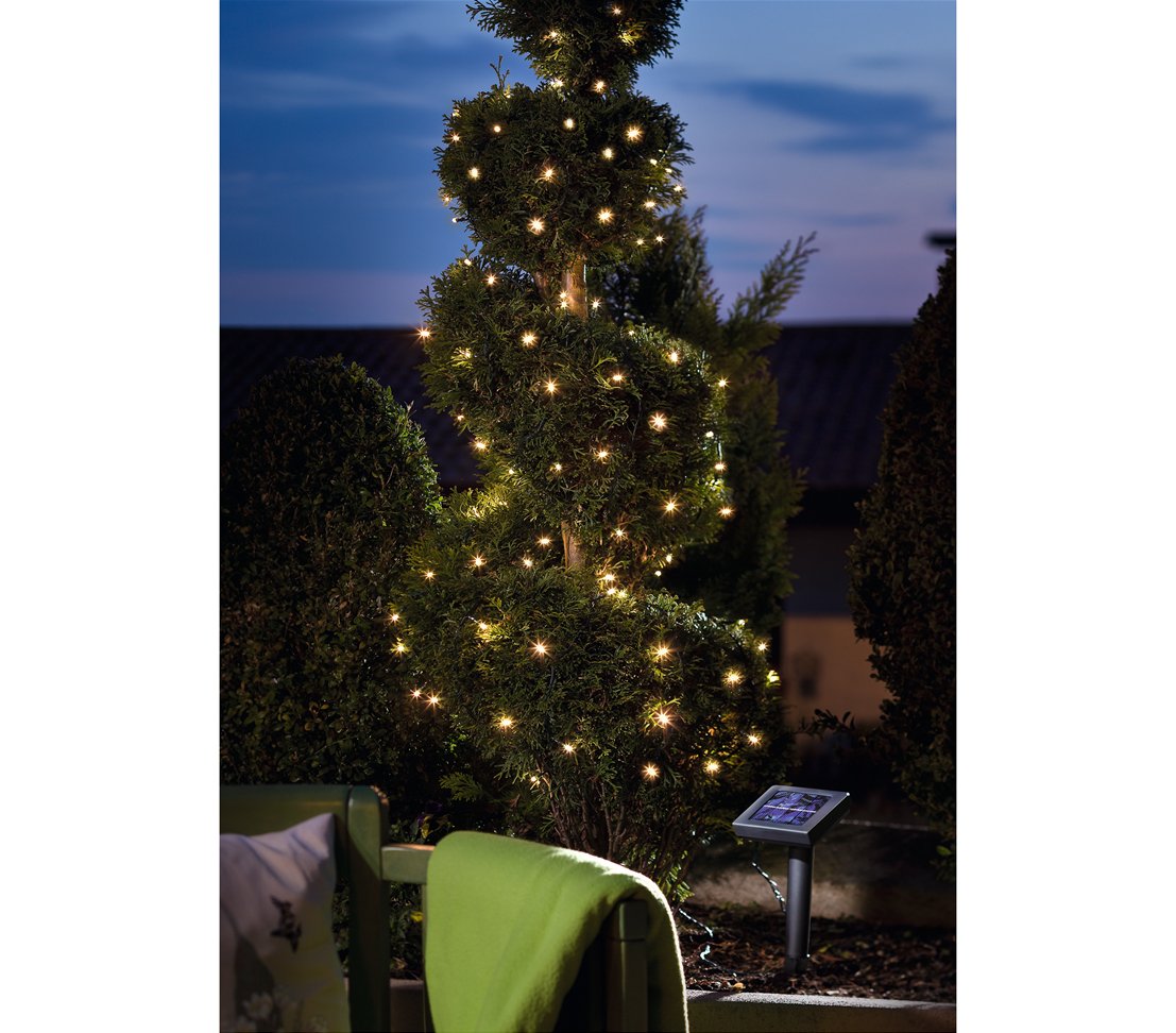 Dehner Living Solar Lichterkette 100 LED 12 m 8 Programme