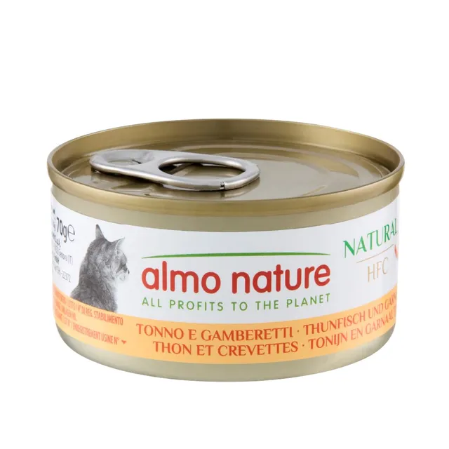 Almo Nature HFC Natural Katzenfutter Thunfisch Garnelen 24x70g natürlich