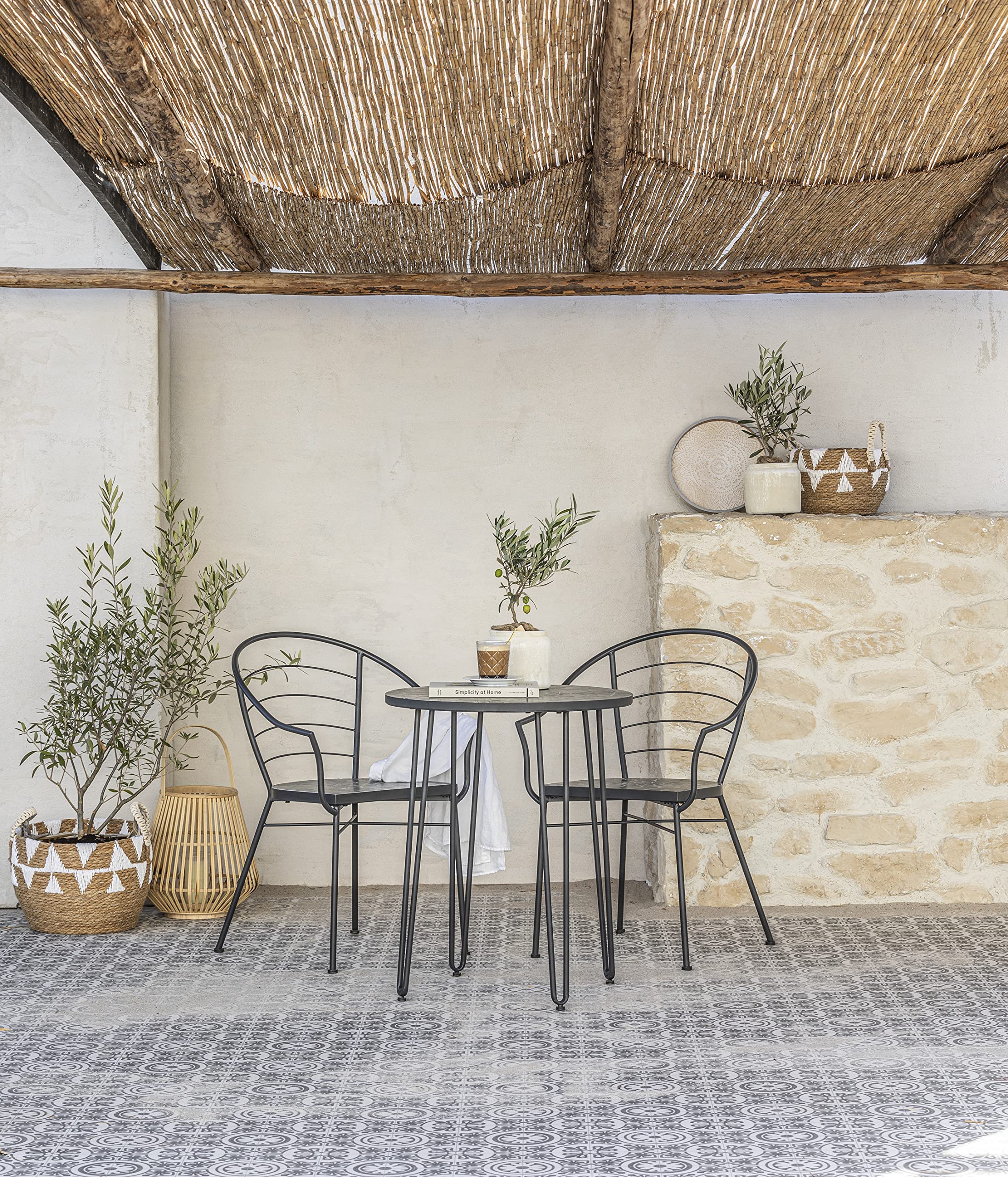 Dehner Madeleine Gartentisch Mosaik Ø 60 cm dunkelgrau