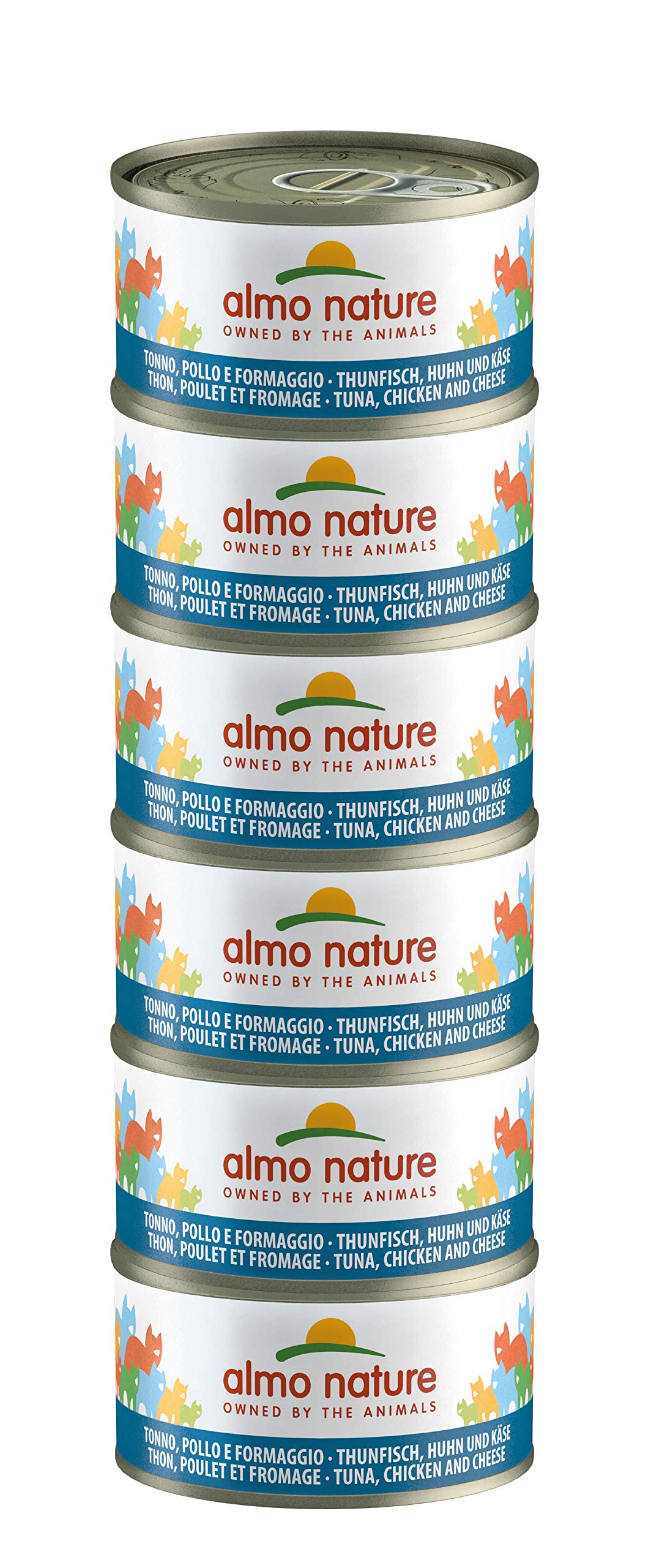 Almo Nature HFC Natural Nassfutter Thunfisch Huhn Käse 6x70g glutenfrei