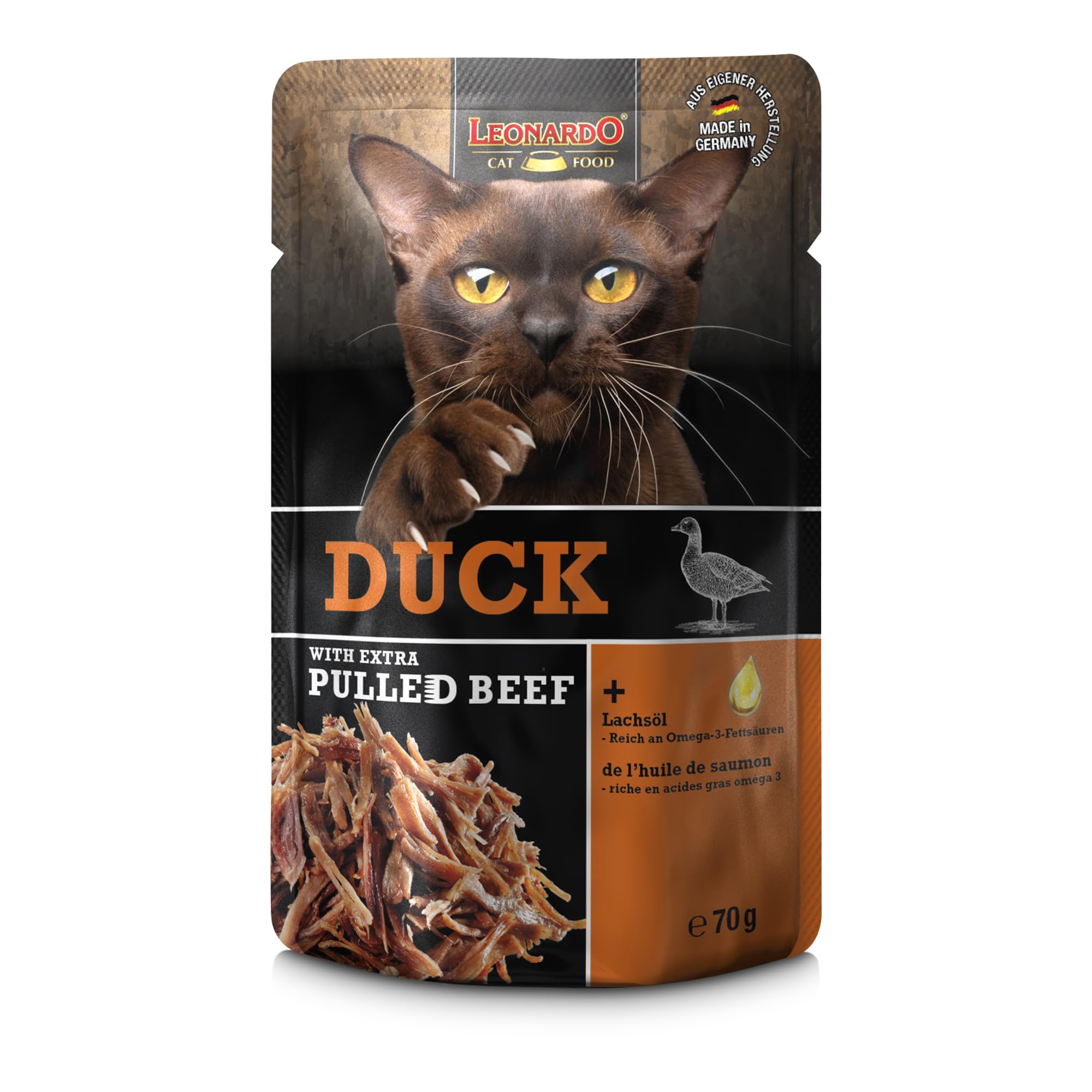 Leonardo Duck Pulled Beef Nassfutter Ente 16x70g getreidefrei
