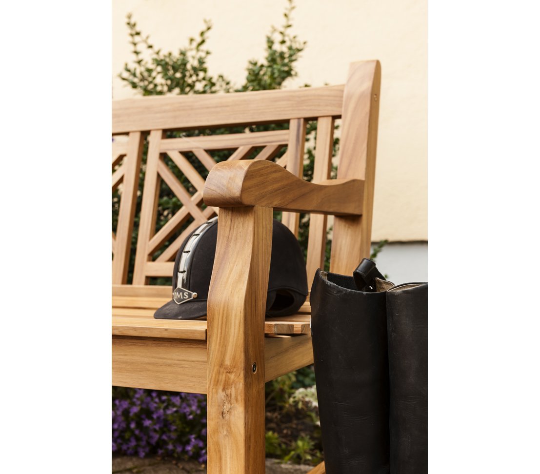 Dehner Korfu Gartenbank 3-Sitzer 150 cm Teak natur
