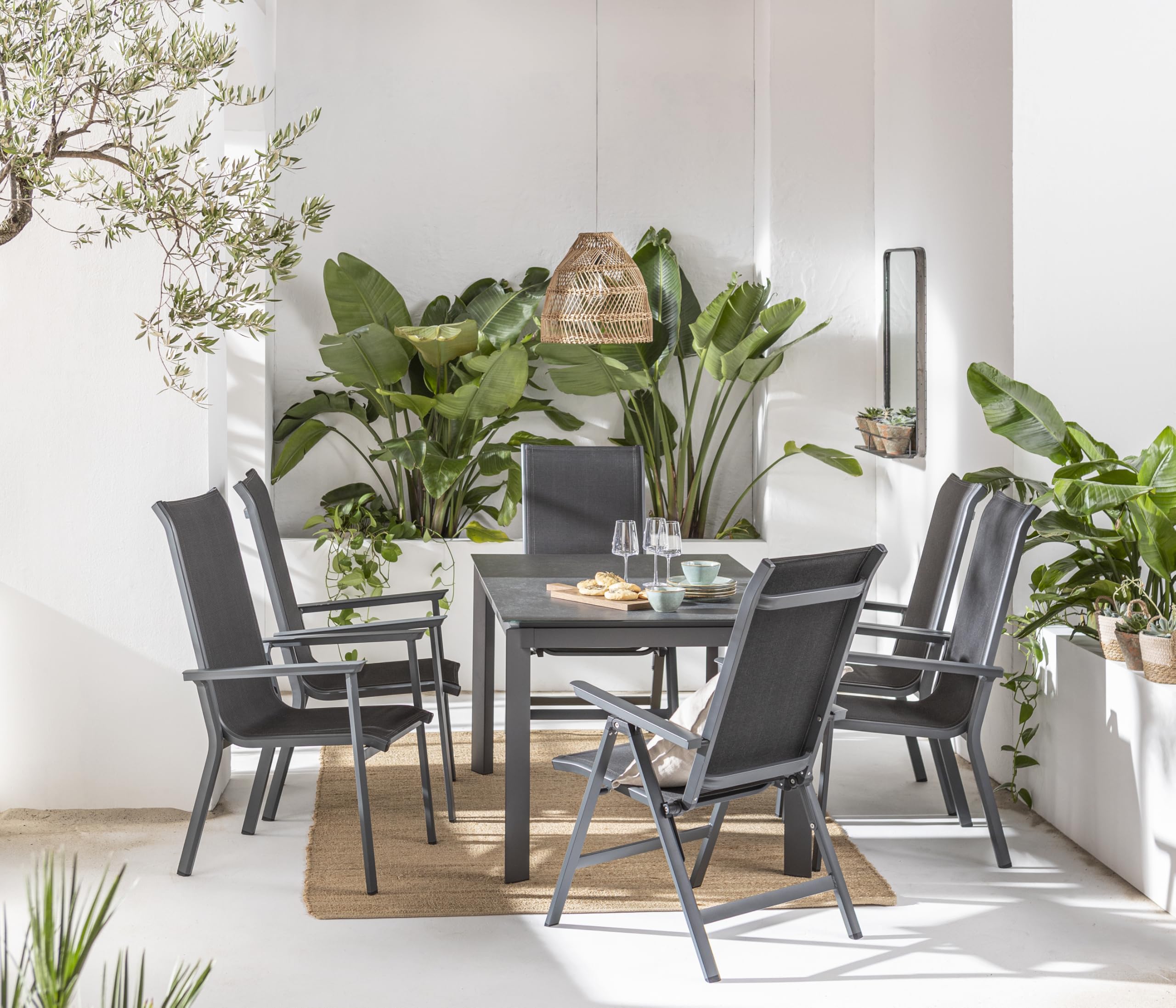 Dehner Cleveland Klappsessel Aluminium grau 108cm
