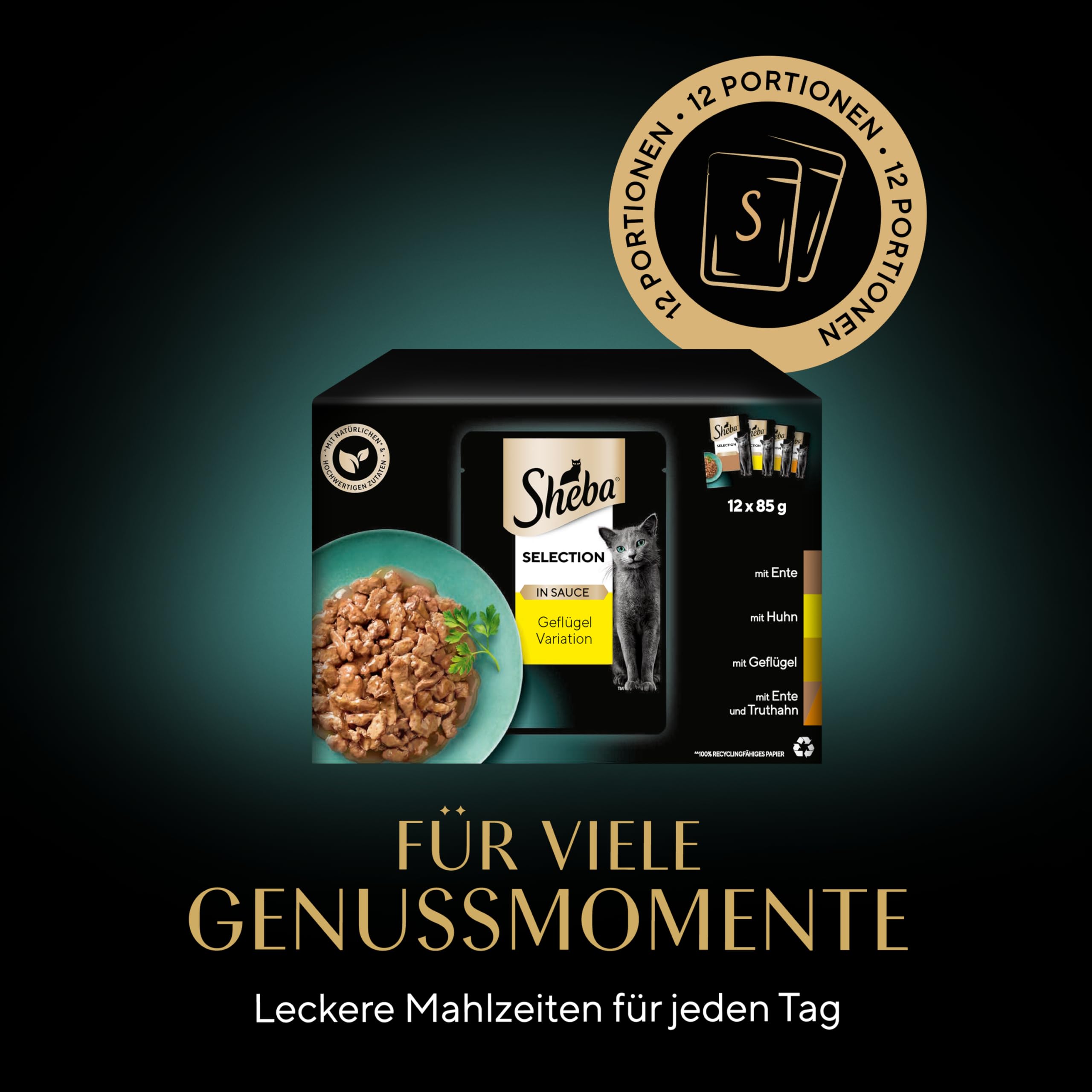 Sheba Selection Sauce Nassfutter Geflügel 48x85g Portionsbeutel