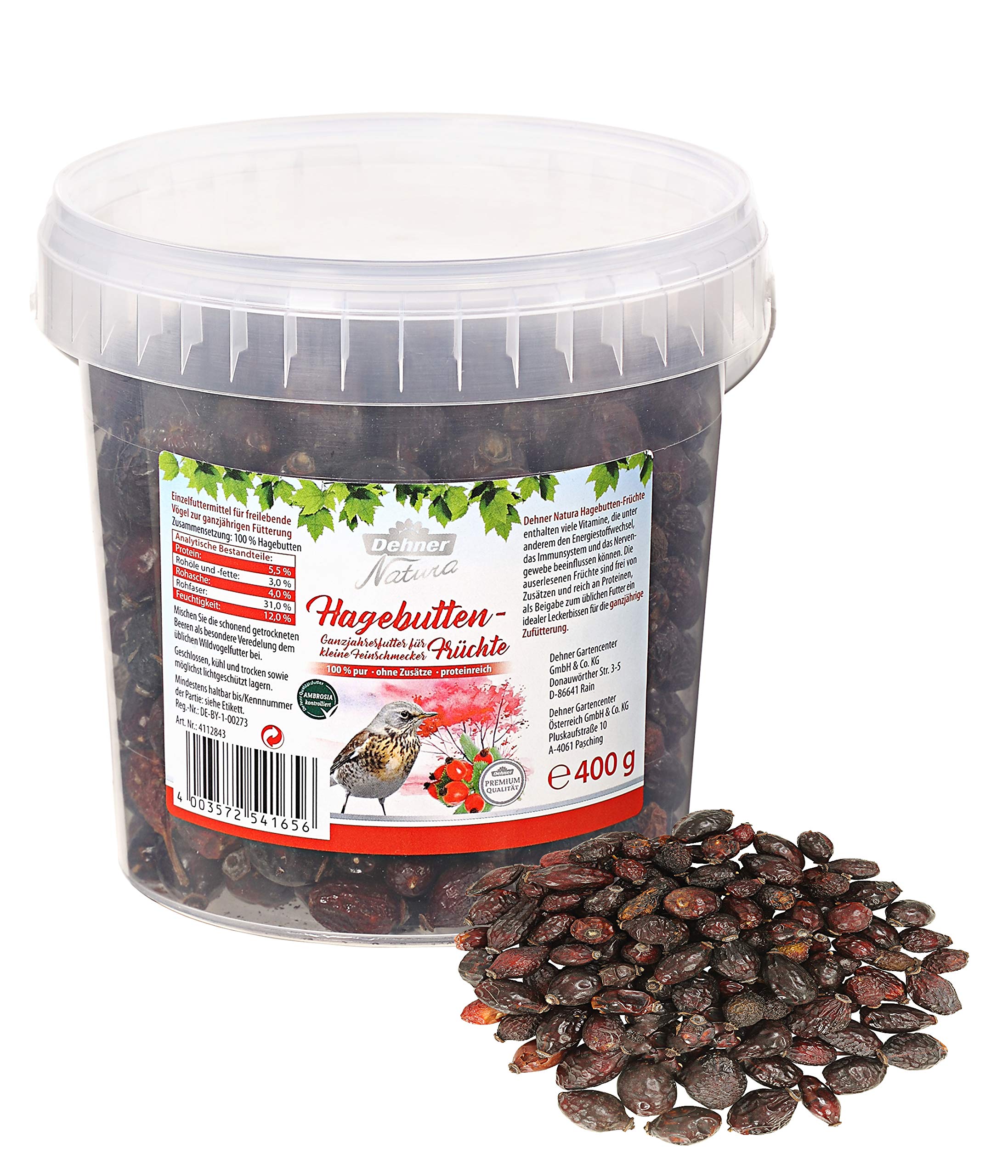 Dehner Natura Wildvogelfutter Hagebutte 6x400g 2,4kg