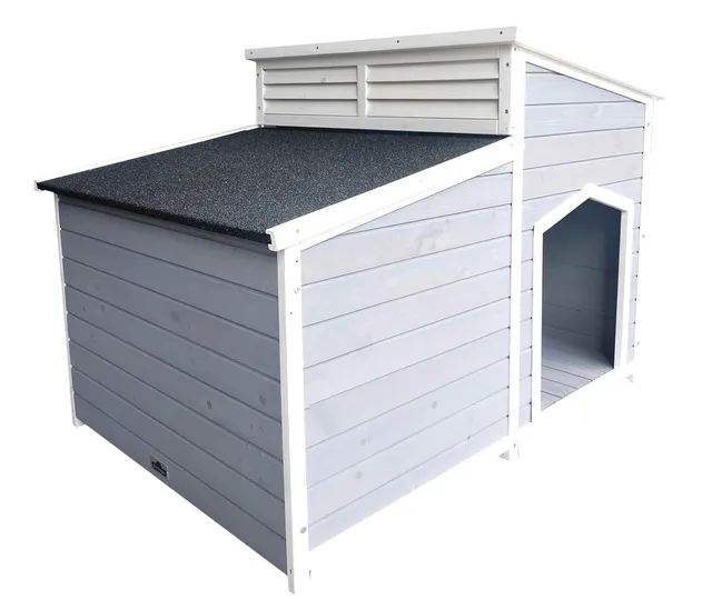 Dehner Lieblinge Balu Hundehütte Tannenholz grau 128 cm