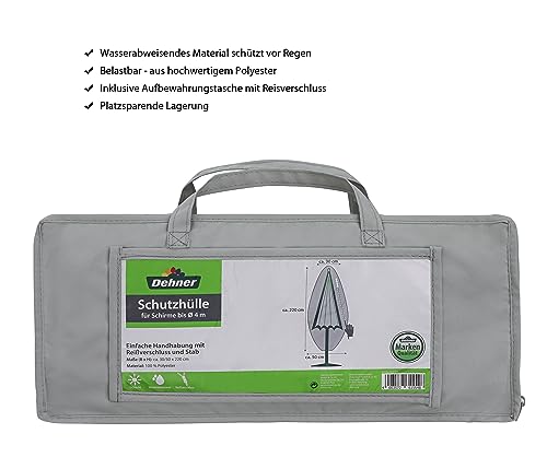 Dehner Schutzhülle Sonnenschirm bis 4 m grau Polyester