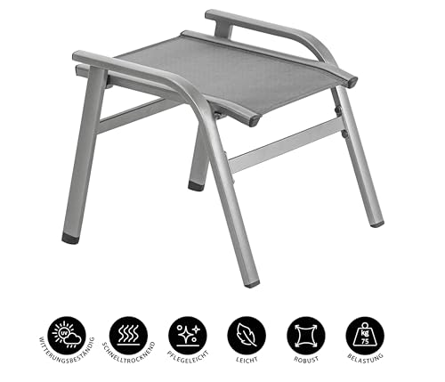 Dehner Chicago Stapelhocker Hocker grau 56,8x60,5x48 cm
