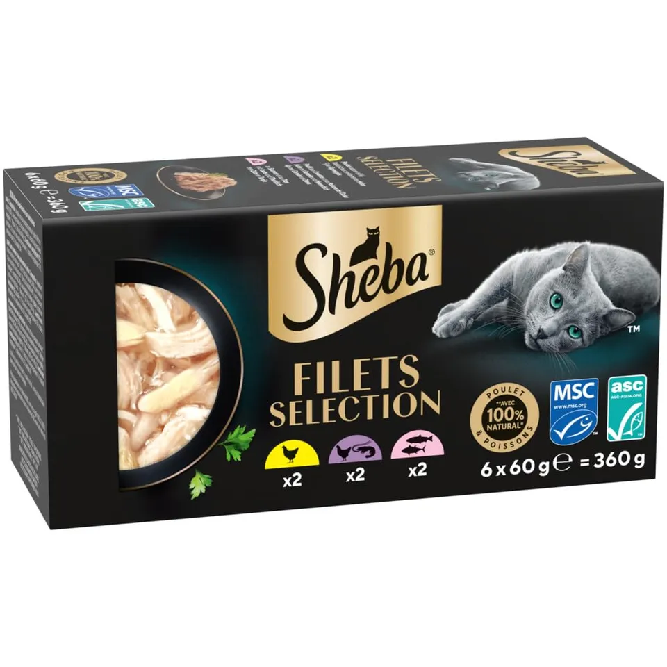 Sheba Filets Selection Nassfutter Huhn Fisch 6x60g