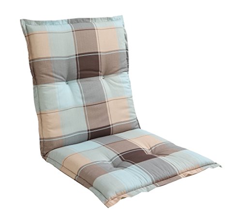 Dehner Premium Lovely Adria Niederlehnerauflage 98x98 Baumwolle Karo