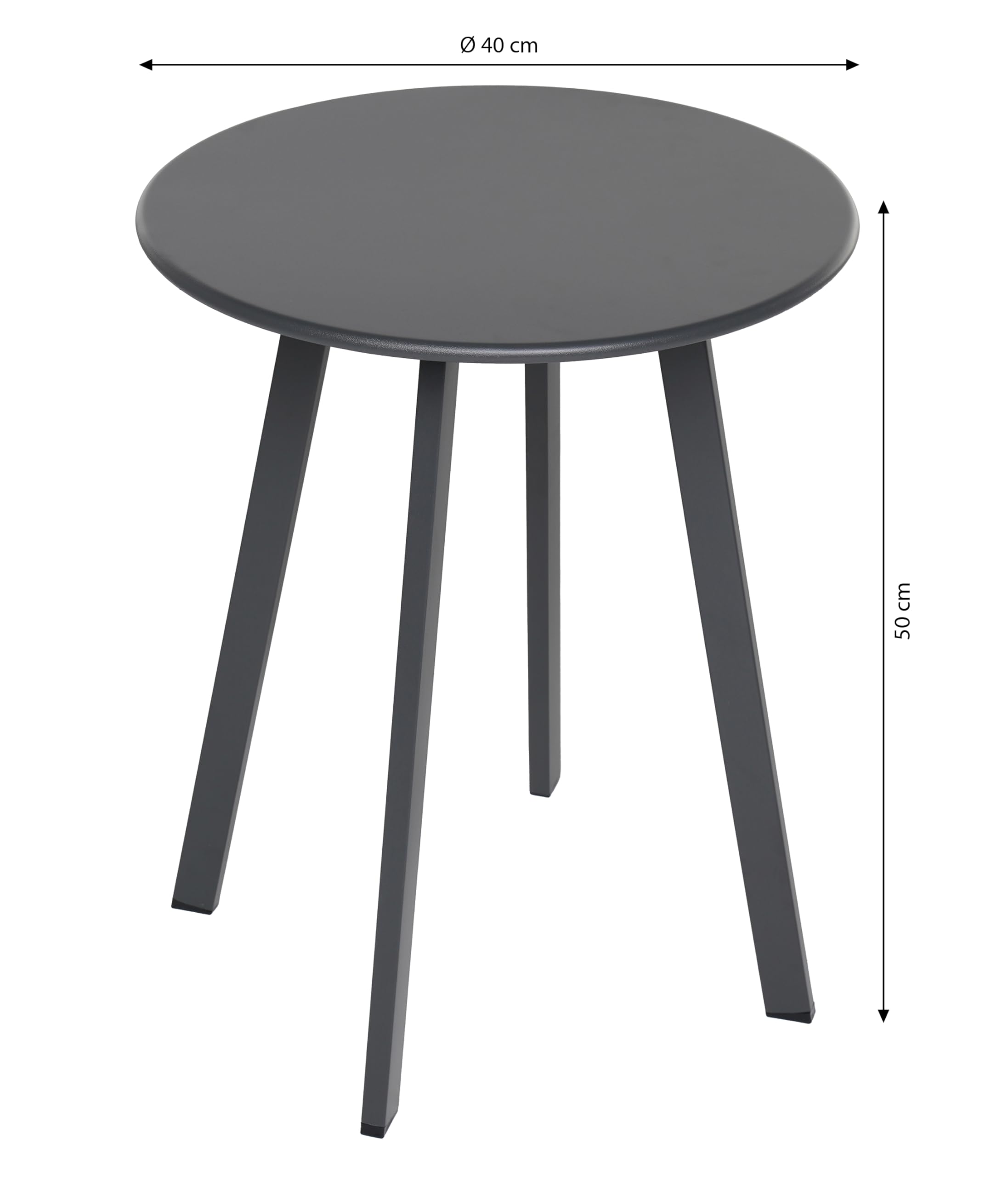 Dehner Lian Kaffeetisch Ø 40 cm grau Stahl 50 cm hoch