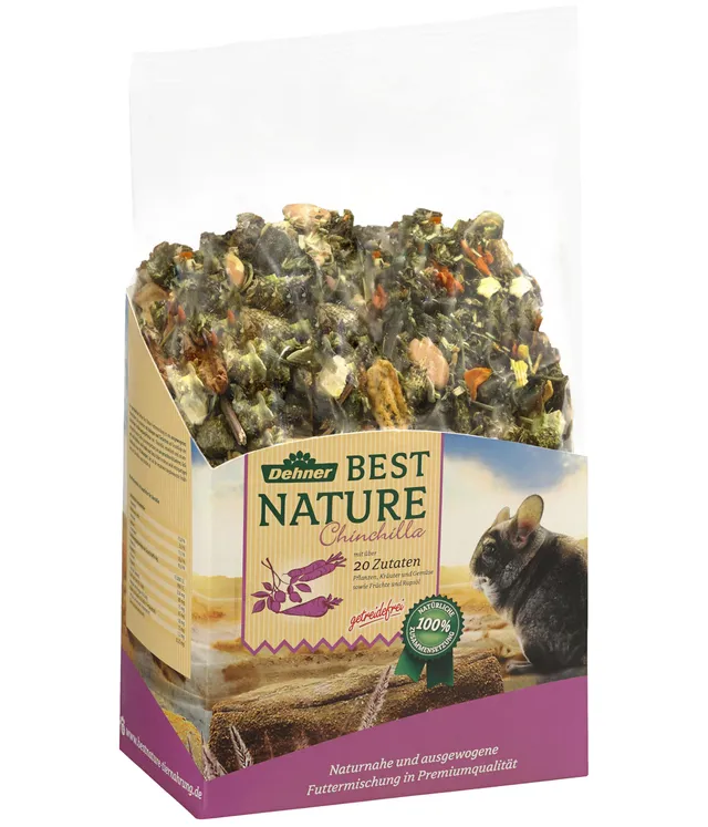 Dehner Best Nature Chinchillafutter Adult 2 kg getreidefrei