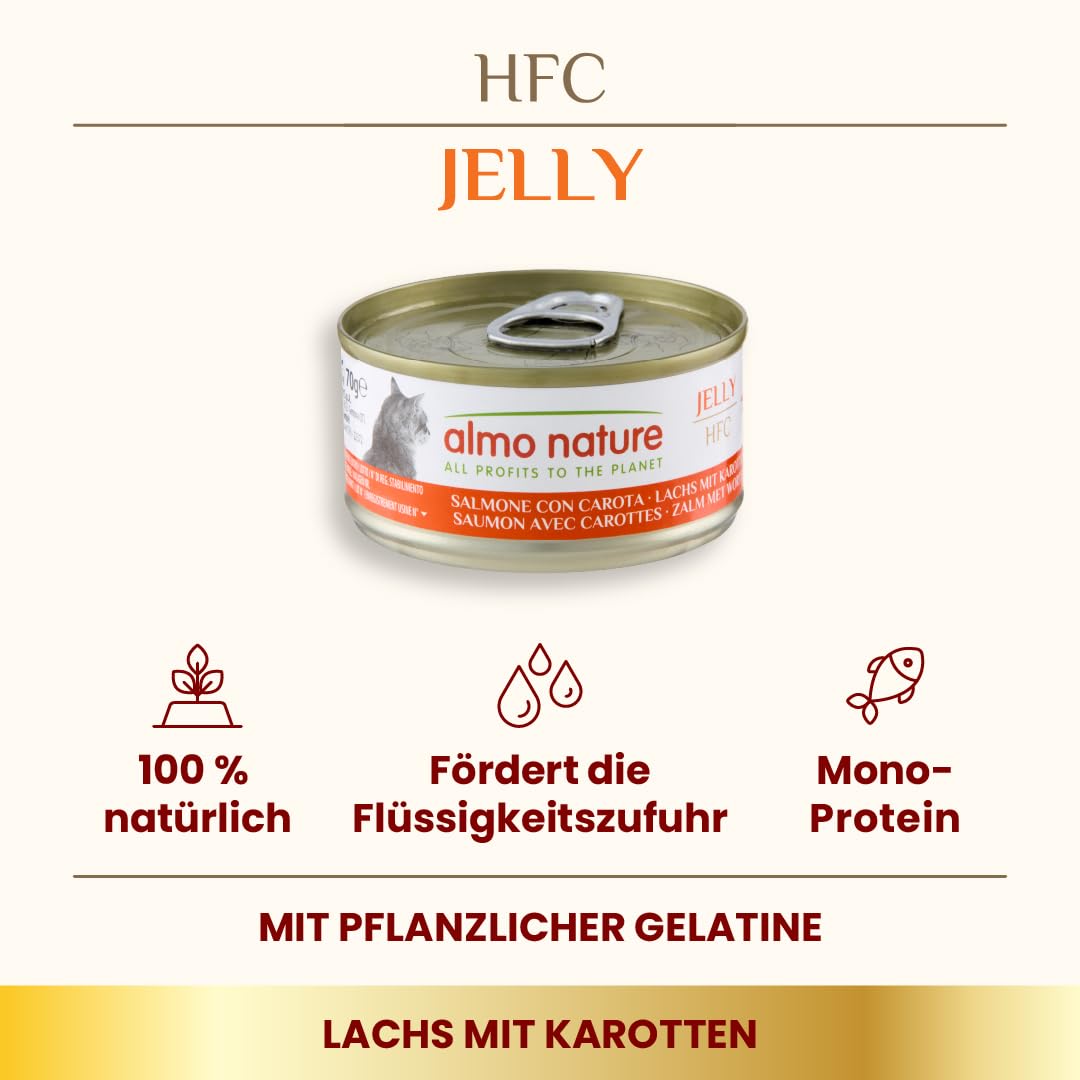 Almo Nature HFC Jelly Nassfutter Lachs Karotten 6x70g glutenfrei
