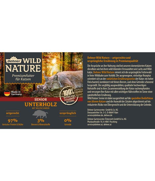 Dehner Wild Nature Unterholz Senior Nassfutter Wild 6x200g