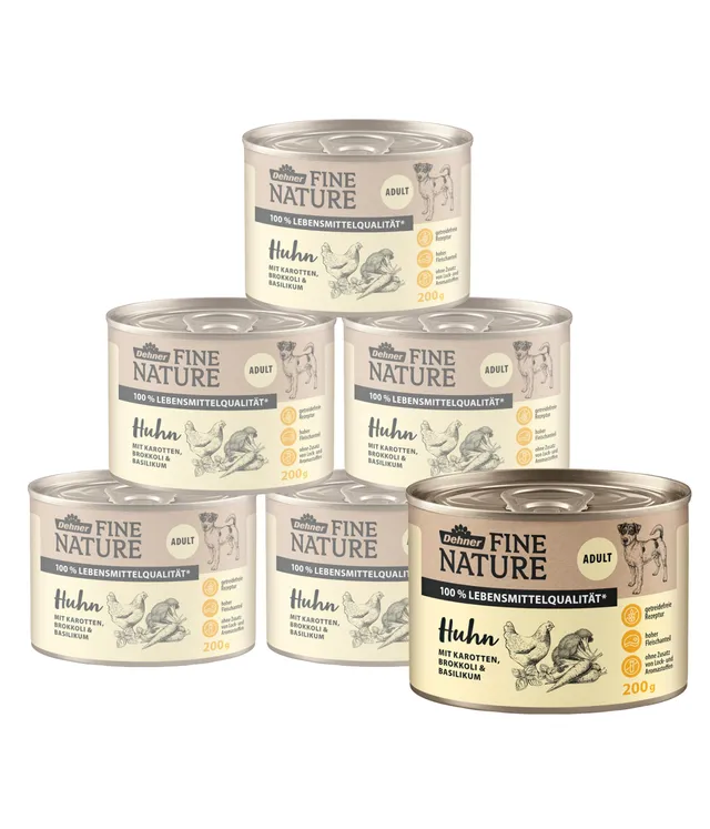 Dehner Fine Nature Huhn Nassfutter 6x200 g getreidefrei