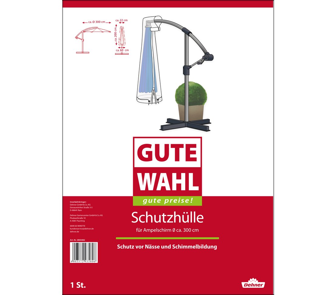 Dehner Gute Wahl Ampelschirm Schutzhülle transparent 200x60x22 PE