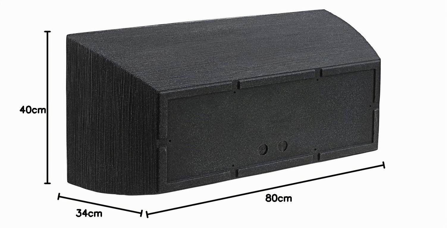 Dehner Rille Blumenkasten Kunststoff 80x40x34 cm anthrazit
