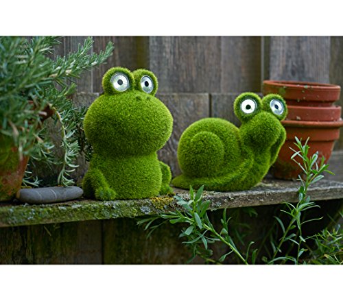 Dehner Premium Lovely Frosch Solarleuchte beflockt grün