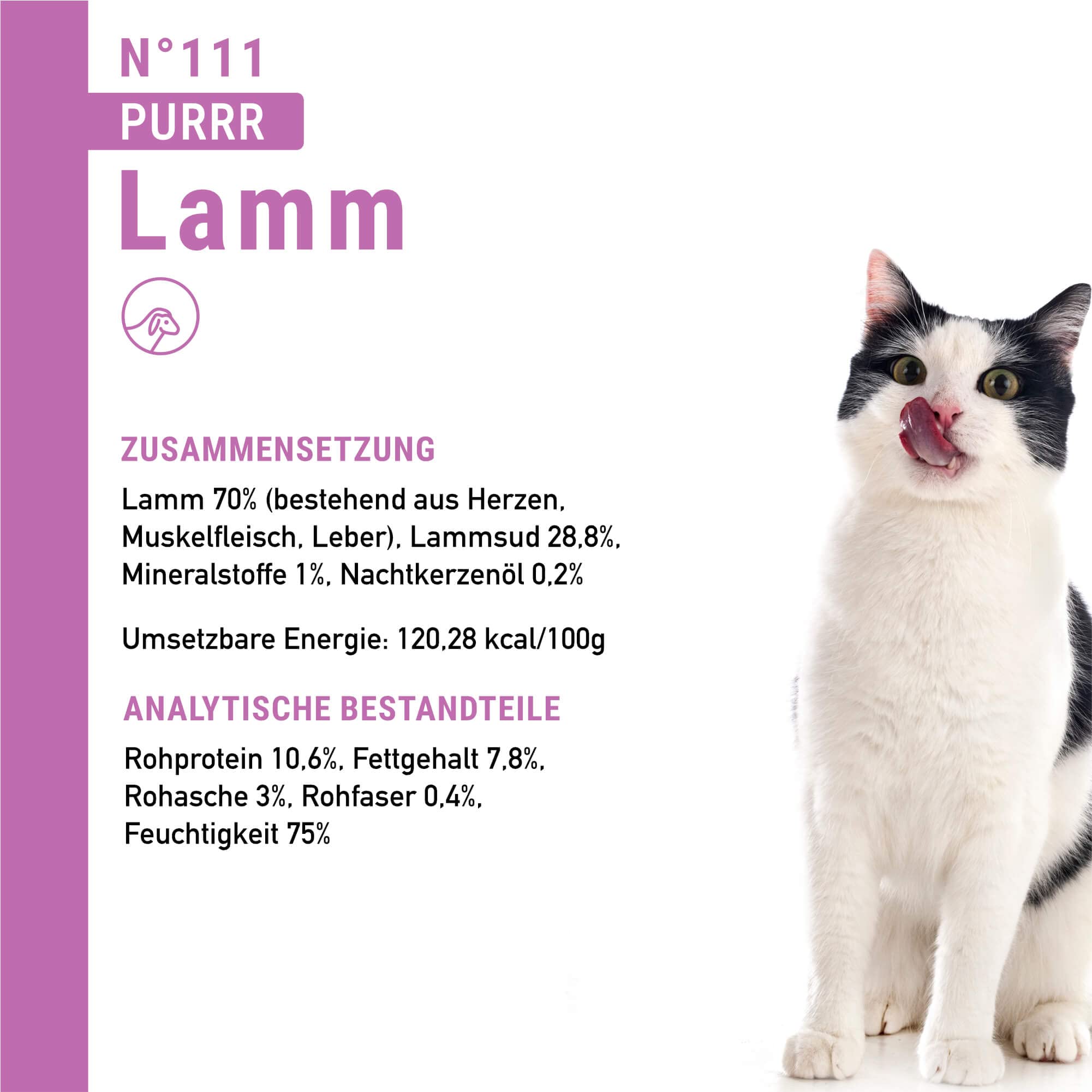 catz finefood Purrrr N°111 Nassfutter Lamm 6x800g getreidefrei
