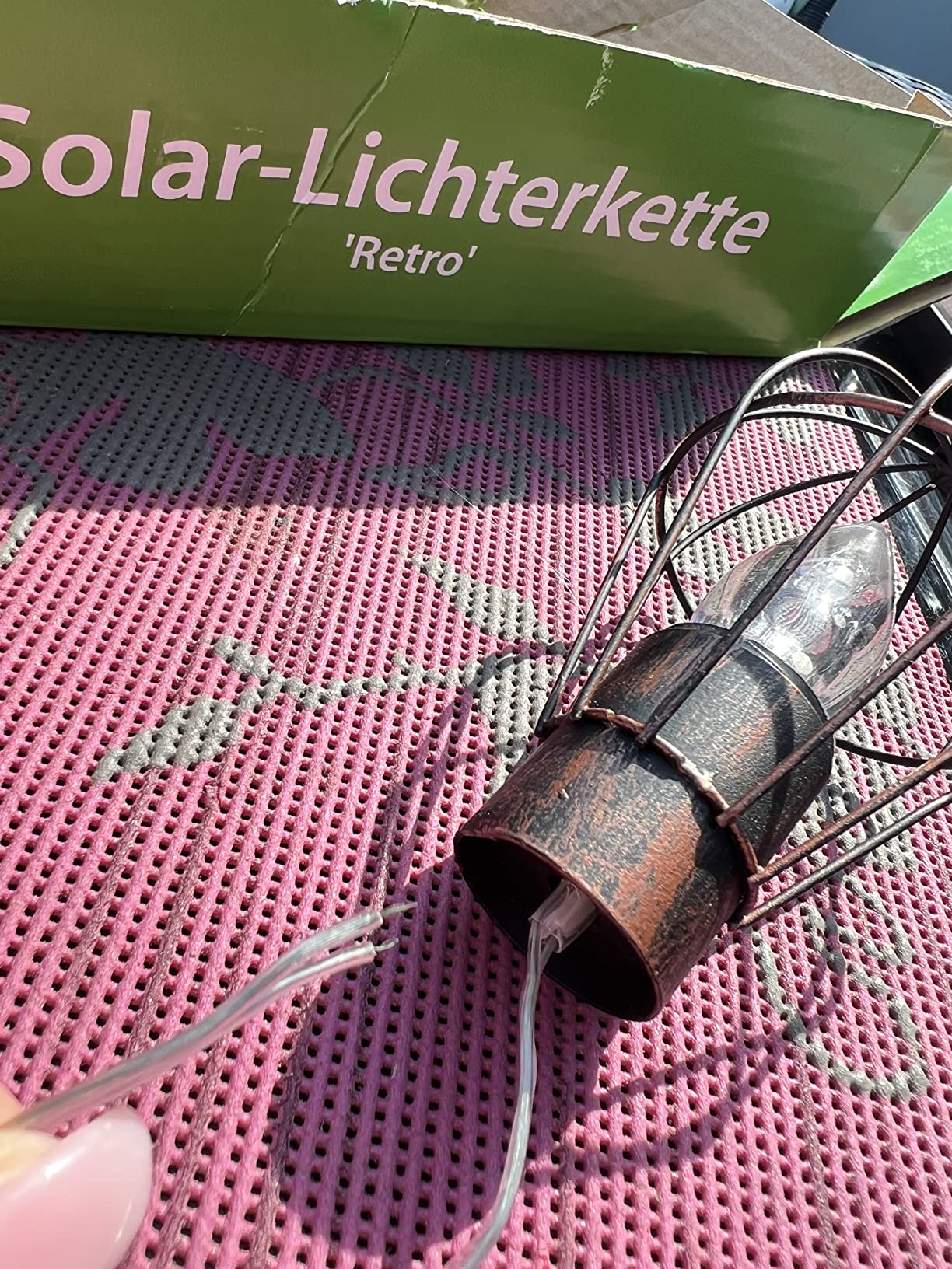 Dehner Premium Lovely Solar Retro Lichterkette 10 LED warmweiß 330 cm