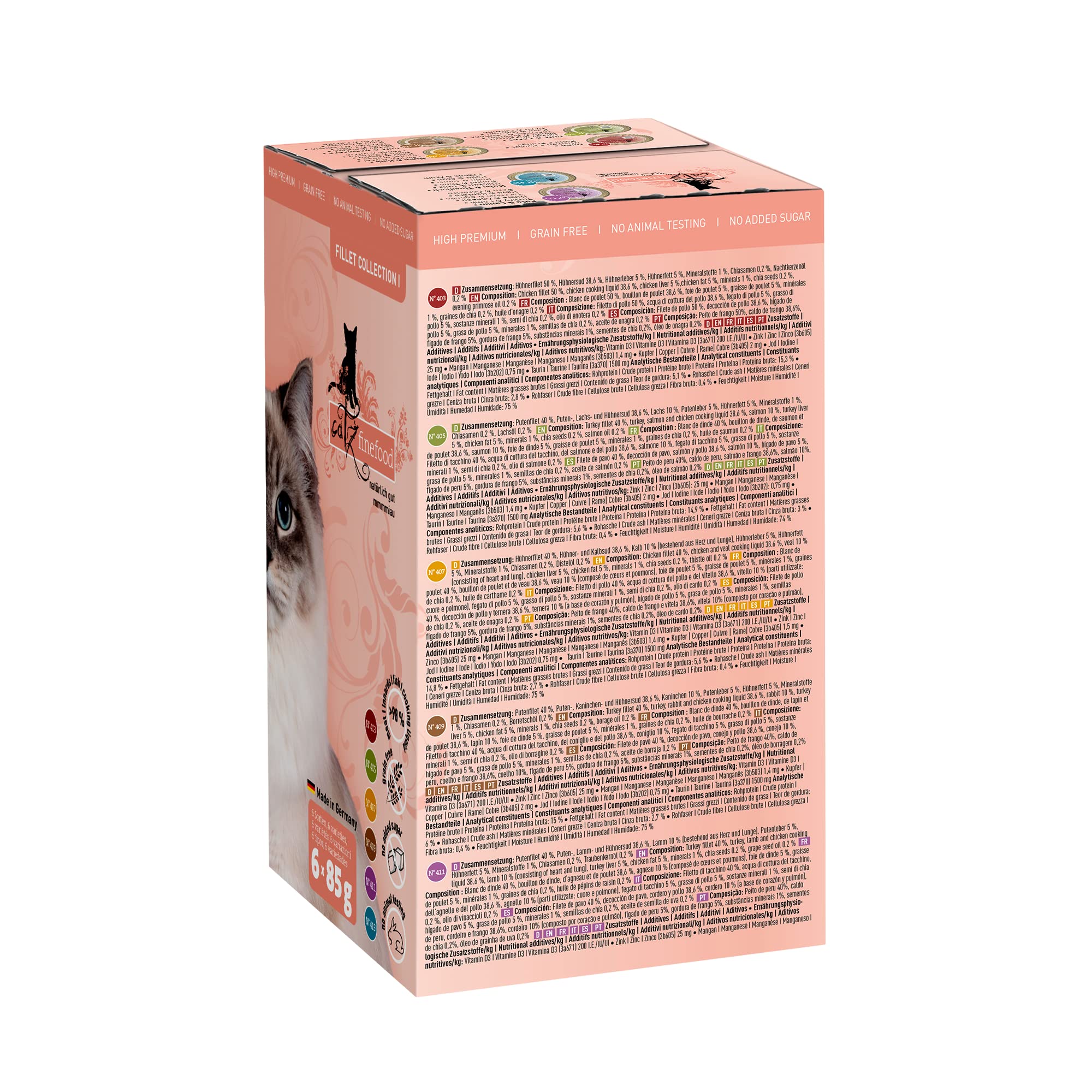 catz finefood Filets Nassfutter Mix Jelly 6x85g getreidefrei