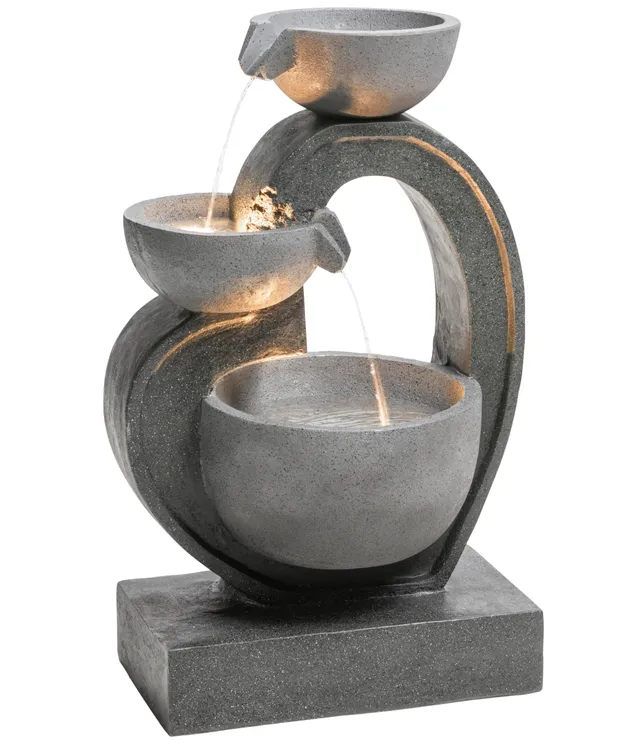 Dehner Heart Gartenbrunnen Polyresin grau 72 cm