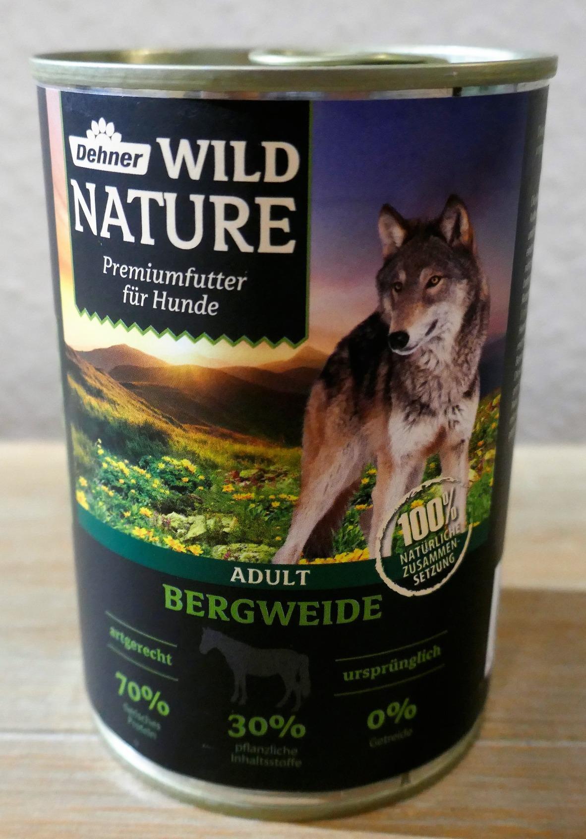 Dehner Wild Nature Bergweide Pferd Hundefutter 6x400g nass