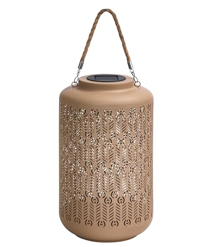 Dehner Chiara Solar-Laterne 35cm beige warmweiß Outdoor